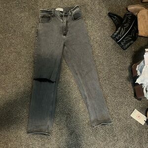 Abercrombie & Fitch Curve Love Ankle Straight Ultra High Rise